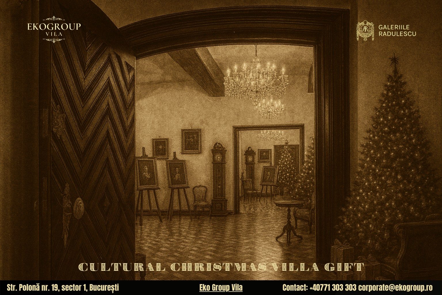 Un cadou de Crăciun rafinat: acces exclusiv la expoziția «Crăciunul anilor ’30» de la Eko Group Vila